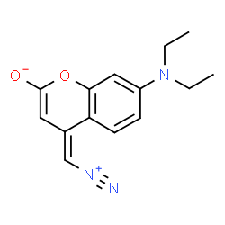 ChemSpider 2D Image | (4Z)-4-(Diazoniomethylene)-7-(diethylamino)-4H-chromen-2-olate | C14H15N3O2