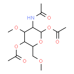 ChemSpider 2D Image | 2-Acetamido-1,4-di-O-acetyl-2-deoxy-3,6-di-O-methylhexopyranose | C14H23NO8
