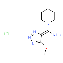 ChemSpider 2D Image | (Z)-1-(5-Methoxy-4H-1,2,3-triazol-4-ylidene)-1-(1-piperidinyl)methanamine hydrochloride (1:1) | C9H16ClN5O