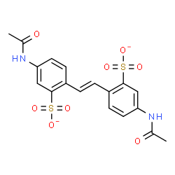 ChemSpider 2D Image | 2,2'-[(E)-1,2-Ethenediyl]bis(5-acetamidobenzenesulfonate) | C18H16N2O8S2