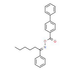 ChemSpider 2D Image | 4-Biphenylyl{[(E)-(1-phenylhexylidene)amino]oxy}methanone | C25H25NO2