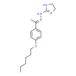 ChemSpider 2D Image | 2-[(2E)-2-{1-[4-(Hexyloxy)phenyl]ethylidene}hydrazino]-4,5-dihydro-1H-imidazole | C17H26N4O