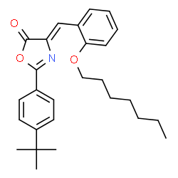 ChemSpider 2D Image | 2-(4-tert-Butyl-phenyl)-4-(2-heptyloxy-benzylidene)-4H-oxazol-5-one | C27H33NO3