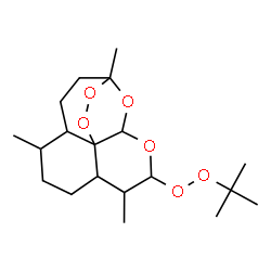 ChemSpider 2D Image | 1,5,9-Trimethyl-10-[(2-methyl-2-propanyl)peroxy]-11,14,15,16-tetraoxatetracyclo[10.3.1.0~4,13~.0~8,13~]hexadecane | C19H32O6