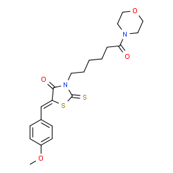 ChemSpider 2D Image | (5Z)-5-(4-Methoxybenzylidene)-3-[6-(4-morpholinyl)-6-oxohexyl]-2-thioxo-1,3-thiazolidin-4-one | C21H26N2O4S2