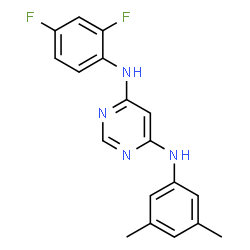 ChemSpider 2D Image | N-(2,4-Difluorophenyl)-N'-(3,5-dimethylphenyl)-4,6-pyrimidinediamine | C18H16F2N4