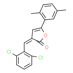 ChemSpider 2D Image | (3Z)-3-(2,6-Dichlorobenzylidene)-5-(2,5-dimethylphenyl)-2(3H)-furanone | C19H14Cl2O2