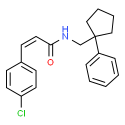 ChemSpider 2D Image | (2Z)-3-(4-Chlorophenyl)-N-[(1-phenylcyclopentyl)methyl]acrylamide | C21H22ClNO
