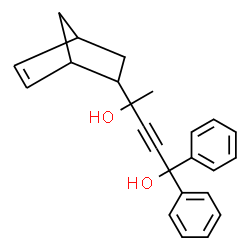 ChemSpider 2D Image | 4-(5-Norbornen-2-yl)-1,1-diphenyl-2-pentyne-1,4-diol | C24H24O2