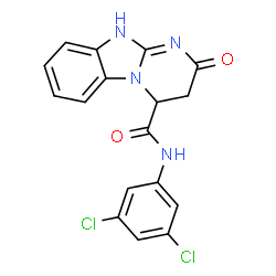 ChemSpider 2D Image | N-(3,5-Dichlorophenyl)-2-oxo-2,3,4,10-tetrahydropyrimido[1,2-a]benzimidazole-4-carboxamide | C17H12Cl2N4O2