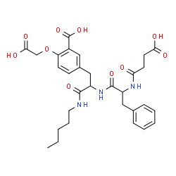 ChemSpider 2D Image | N-(3-Carboxypropanoyl)phenylalanyl-3-carboxy-O-(carboxymethyl)-N-pentyltyrosinamide | C30H37N3O10