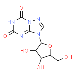 ChemSpider 2D Image | 3-Pentofuranosyl[1,2,4]triazolo[1,5-a][1,3,5]triazine-5,7(3H,6H)-dione | C9H11N5O6