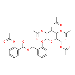 ChemSpider 2D Image | 2-[(2,3,4,6-Tetra-O-acetylhexopyranosyl)oxy]benzyl 2-acetoxybenzoate | C30H32O14