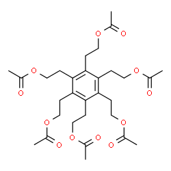 ChemSpider 2D Image | Benzenehexaethanol, hexaacetate | C30H42O12