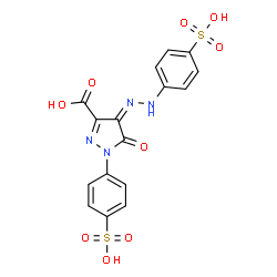 ChemSpider 2D Image | (4Z)-5-Oxo-1-(4-sulfophenyl)-4-[(4-sulfophenyl)hydrazono]-4,5-dihydro-1H-pyrazole-3-carboxylic acid | C16H12N4O9S2