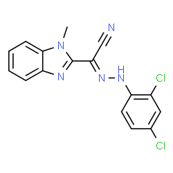 ChemSpider 2D Image | (2E)-[(2,4-Dichlorophenyl)hydrazono](1-methyl-1H-benzimidazol-2-yl)acetonitrile | C16H11Cl2N5