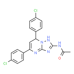 ChemSpider 2D Image | N-[5,7-Bis(4-chlorophenyl)-1,7-dihydro[1,2,4]triazolo[1,5-a]pyrimidin-2-yl]acetamide | C19H15Cl2N5O