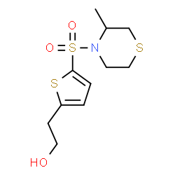 ChemSpider 2D Image | 2-{5-[(3-Methyl-4-thiomorpholinyl)sulfonyl]-2-thienyl}ethanol | C11H17NO3S3