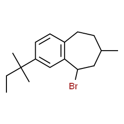 ChemSpider 2D Image | 9-Bromo-7-methyl-2-(2-methyl-2-butanyl)-6,7,8,9-tetrahydro-5H-benzo[7]annulene | C17H25Br