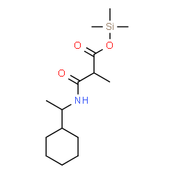 ChemSpider 2D Image | Trimethylsilyl 3-[(1-cyclohexylethyl)amino]-2-methyl-3-oxopropanoate  | C15H29NO3Si