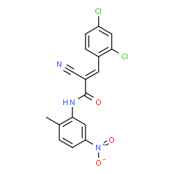 ChemSpider 2D Image | (2E)-2-Cyano-3-(2,4-dichlorophenyl)-N-(2-methyl-5-nitrophenyl)acrylamide | C17H11Cl2N3O3