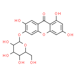 ChemSpider 2D Image | 2,6,8-Trihydroxy-9-oxo-9H-xanthen-3-yl hexopyranoside | C19H18O11