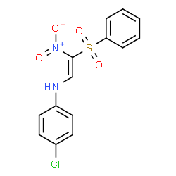ChemSpider 2D Image | 4-Chloro-N-[(E)-2-nitro-2-(phenylsulfonyl)vinyl]aniline | C14H11ClN2O4S