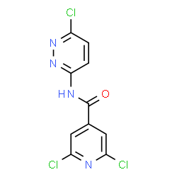 ChemSpider 2D Image | 2,6-Dichloro-N-(6-chloro-3-pyridazinyl)isonicotinamide | C10H5Cl3N4O
