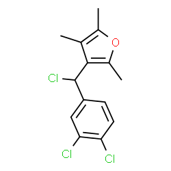 ChemSpider 2D Image | 3-[Chloro(3,4-dichlorophenyl)methyl]-2,4,5-trimethylfuran | C14H13Cl3O
