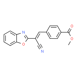 ChemSpider 2D Image | Methyl 4-[(E)-2-(1,3-benzoxazol-2-yl)-2-cyanovinyl]benzoate | C18H12N2O3