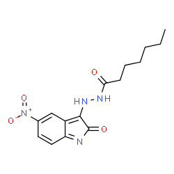 ChemSpider 2D Image | N'-(5-Nitro-2-oxo-2H-indol-3-yl)heptanehydrazide | C15H18N4O4