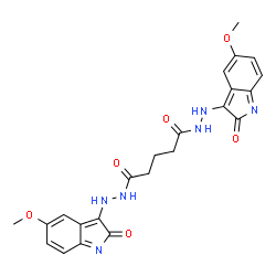 ChemSpider 2D Image | N'~1~,N'~5~-Bis(5-methoxy-2-oxo-2H-indol-3-yl)pentanedihydrazide | C23H22N6O6