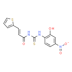 ChemSpider 2D Image | (2E)-N-[(2-Hydroxy-4-nitrophenyl)carbamothioyl]-3-(2-thienyl)acrylamide | C14H11N3O4S2