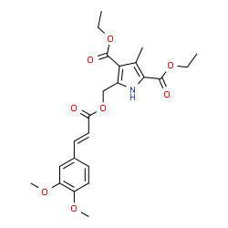 ChemSpider 2D Image | Diethyl 5-({[(2E)-3-(3,4-dimethoxyphenyl)-2-propenoyl]oxy}methyl)-3-methyl-1H-pyrrole-2,4-dicarboxylate | C23H27NO8