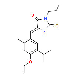 ChemSpider 2D Image | (5Z)-5-(4-Ethoxy-5-isopropyl-2-methylbenzylidene)-3-propyl-2-thioxo-4-imidazolidinone | C19H26N2O2S
