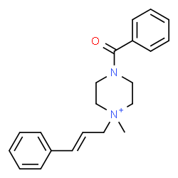 ChemSpider 2D Image | 4-Benzoyl-1-methyl-1-[(2E)-3-phenyl-2-propen-1-yl]piperazin-1-ium | C21H25N2O