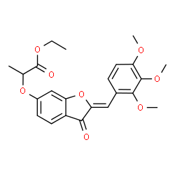 ChemSpider 2D Image | Ethyl 2-{[(2Z)-3-oxo-2-(2,3,4-trimethoxybenzylidene)-2,3-dihydro-1-benzofuran-6-yl]oxy}propanoate | C23H24O8