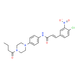 ChemSpider 2D Image | (2E)-N-[4-(4-Butyryl-1-piperazinyl)phenyl]-3-(4-chloro-3-nitrophenyl)acrylamide | C23H25ClN4O4