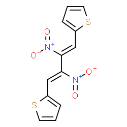 ChemSpider 2D Image | 2,2'-[(1Z,3Z)-2,3-Dinitro-1,3-butadiene-1,4-diyl]dithiophene | C12H8N2O4S2