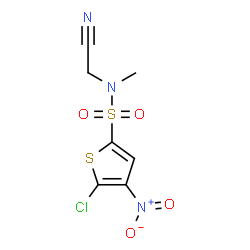 ChemSpider 2D Image | 5-Chloro-N-(cyanomethyl)-N-methyl-4-nitro-2-thiophenesulfonamide | C7H6ClN3O4S2