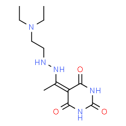 ChemSpider 2D Image | 5-(1-{2-[2-(Diethylamino)ethyl]hydrazino}ethylidene)-2,4,6(1H,3H,5H)-pyrimidinetrione | C12H21N5O3