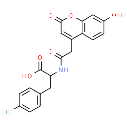ChemSpider 2D Image | 4-Chloro-N-[(7-hydroxy-2-oxo-2H-chromen-4-yl)acetyl]phenylalanine | C20H16ClNO6