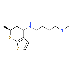 ChemSpider 2D Image | N,N-Dimethyl-N'-[(6S)-6-methyl-5,6-dihydro-4H-thieno[2,3-b]thiopyran-4-yl]-1,4-butanediamine | C14H24N2S2