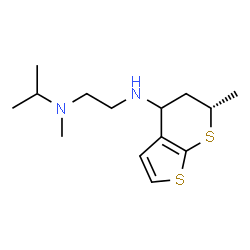 ChemSpider 2D Image | N-Isopropyl-N-methyl-N'-[(6S)-6-methyl-5,6-dihydro-4H-thieno[2,3-b]thiopyran-4-yl]-1,2-ethanediamine | C14H24N2S2