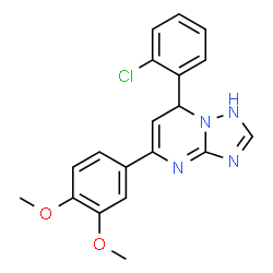 ChemSpider 2D Image | 7-(2-Chlorophenyl)-5-(3,4-dimethoxyphenyl)-1,7-dihydro[1,2,4]triazolo[1,5-a]pyrimidine | C19H17ClN4O2