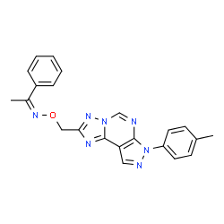 ChemSpider 2D Image | (1Z)-N-{[7-(4-Methylphenyl)-7H-pyrazolo[4,3-e][1,2,4]triazolo[1,5-c]pyrimidin-2-yl]methoxy}-1-phenylethanimine | C22H19N7O