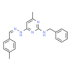 ChemSpider 2D Image | N-Benzyl-4-methyl-6-[(2Z)-2-(4-methylbenzylidene)hydrazino]-2-pyrimidinamine | C20H21N5