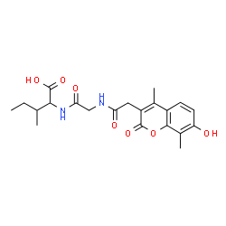 ChemSpider 2D Image | N-[(7-Hydroxy-4,8-dimethyl-2-oxo-2H-chromen-3-yl)acetyl]glycylisoleucine | C21H26N2O7