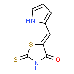 ChemSpider 2D Image | (5Z)-5-(1H-Pyrrol-2-ylmethylene)-2-thioxo-1,3-thiazolidin-4-one | C8H6N2OS2
