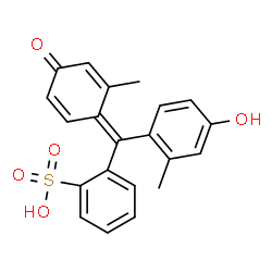 ChemSpider 2D Image | 2-[(E)-(4-Hydroxy-2-methylphenyl)(2-methyl-4-oxo-2,5-cyclohexadien-1-ylidene)methyl]benzenesulfonic acid | C21H18O5S